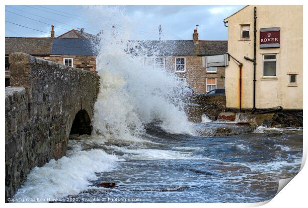 Newlyn Bridge Wave  Print by Rob Hawkins