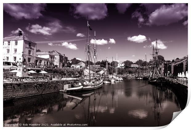 Charlestown Harbour toned  Print by Rob Hawkins