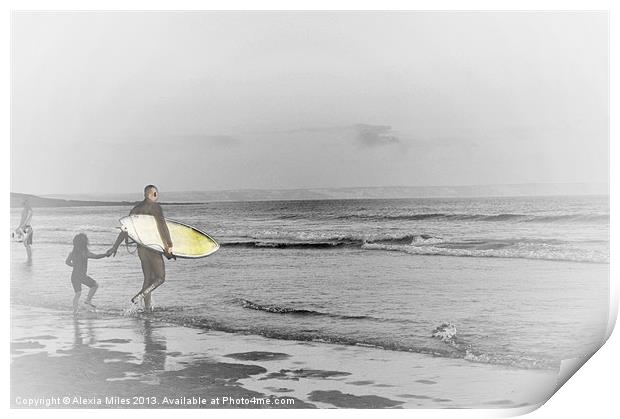 Surfing Print by Alexia Miles