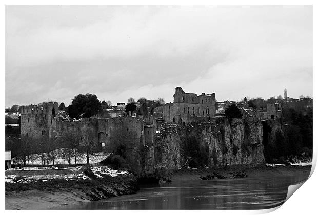 Chepstow Castle Print by les tobin