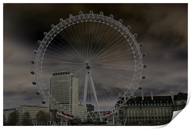 London Eye Print by les tobin