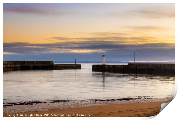 Dusk at Anstruther Harbour Print by Douglas Kerr