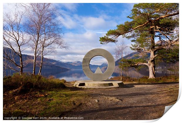 Loch Lomond National Park Memorial Sculpture Print by Douglas Kerr