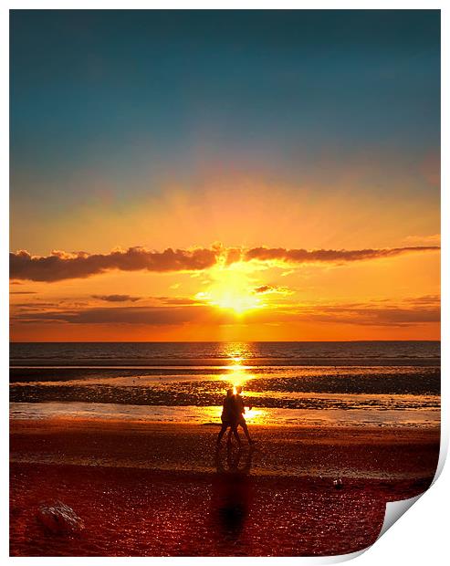 Sunset Stroll Print by Mike Sherman Photog