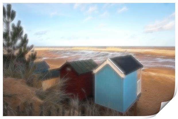 Wells-Next-The-Sea Beach Huts Print by Mike Sherman Photog