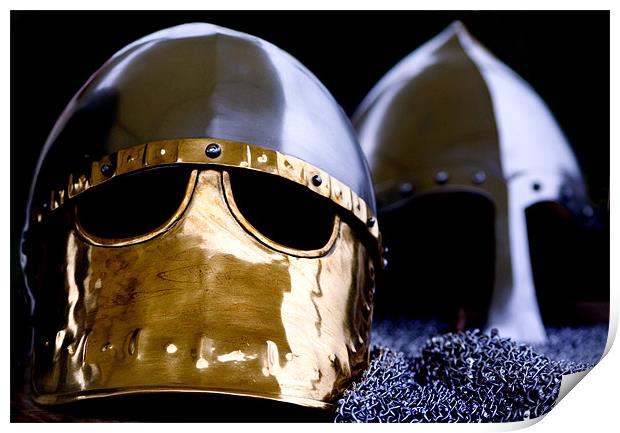 Saxon Helmets Print by Mike Sherman Photog