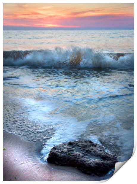 Sunset Beach Print by Mike Sherman Photog