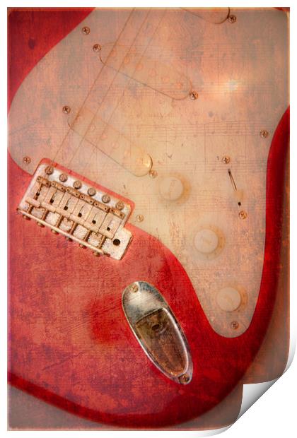 Textured Guitar four Print by Mike Sherman Photog