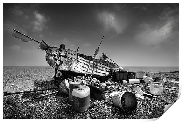 Suffolk Fishing Boat Print by Mike Sherman Photog