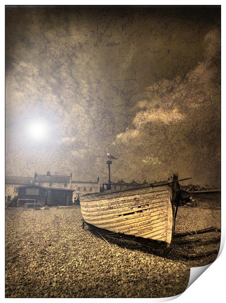 Suffolk Fishing Boat Print by Mike Sherman Photog