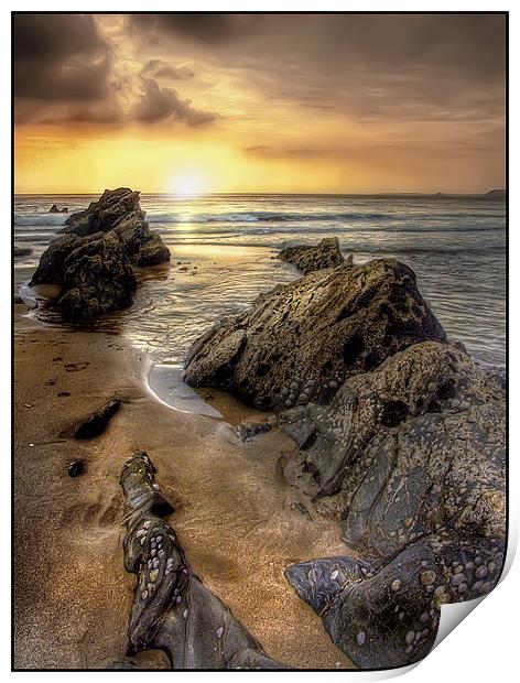 Sunset in Cornwall Print by Mike Sherman Photog