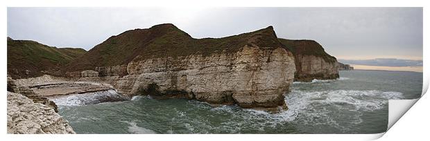 Cliffs at Thornwick Bay, East Coast, UK. Print by Terry Senior