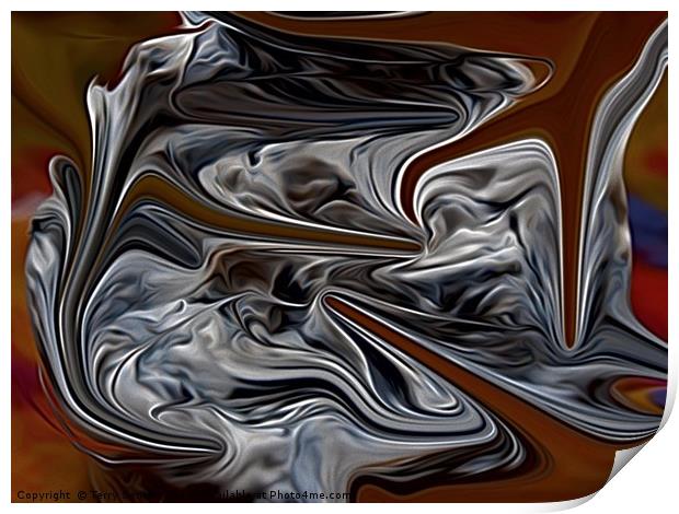 Liquid Alloy an up-cycled plastic abstract art cre Print by Terry Senior