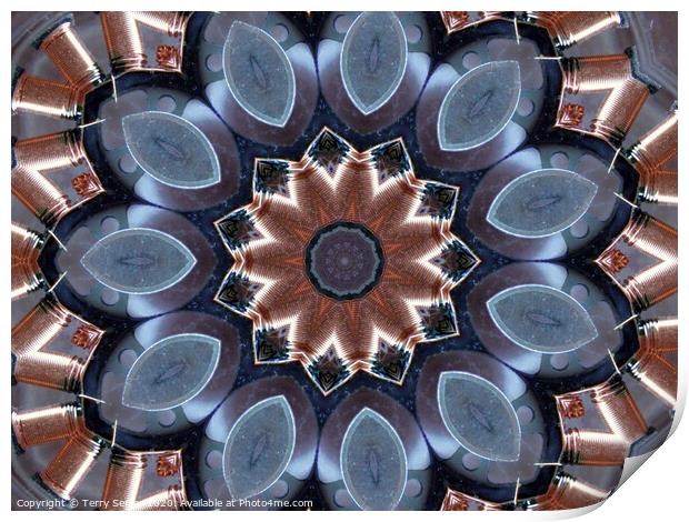 Copper Coils kaleidoscope Print by Terry Senior
