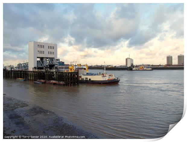 Woolwich Ferry on the River Thames, London Print by Terry Senior