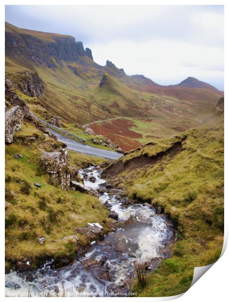 Quiraing sited at the northern most end of the Tro Print by Terry Senior