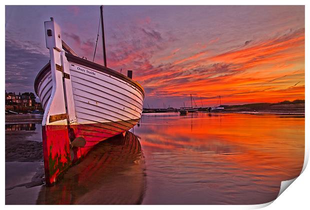 Stranded in Burnham Overy Staithe Print by Paul Macro