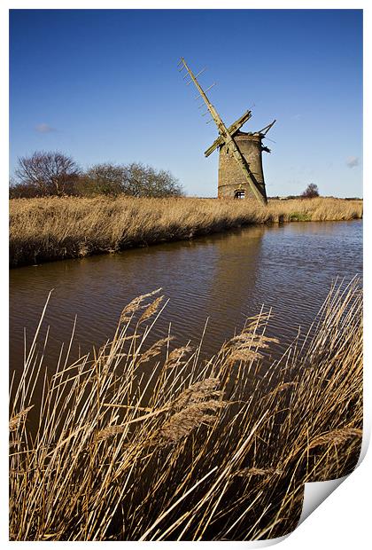 Brograve Drainage Mill 2 Print by Paul Macro