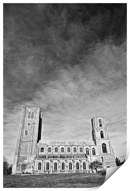 Wymondham Abbey Mono with Big Sky Print by Paul Macro