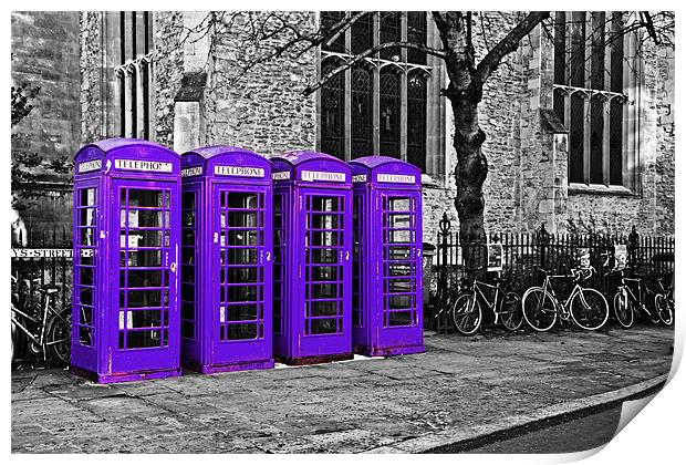 Purple Phone Boxes Print by Paul Macro