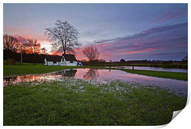 Coltishall Flood Reflections Print by Paul Macro