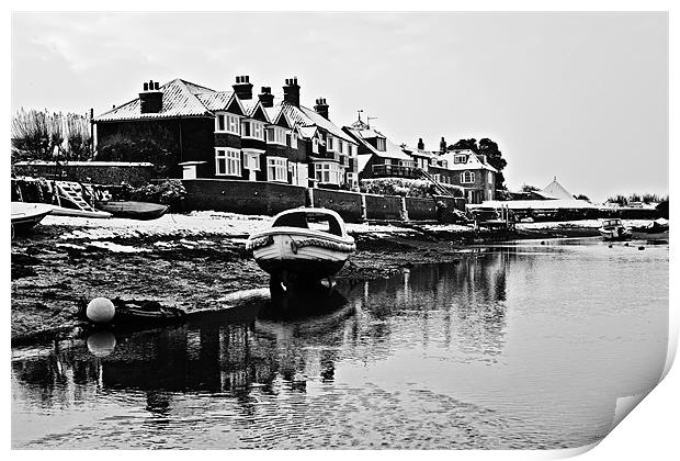 Winter Reflections in Burnham Overy Staithe Print by Paul Macro