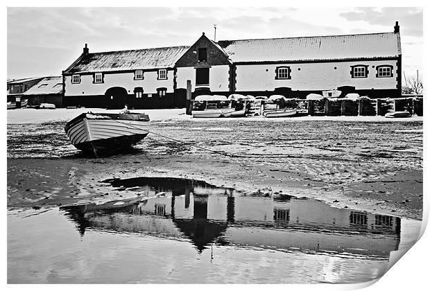 Burnham Boathouse Winter Reflections Print by Paul Macro