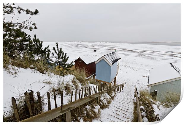 Snowy Wells Beach Print by Paul Macro