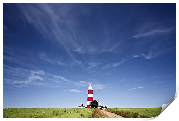 Happisburgh Lighthouse Into the Sky Print by Paul Macro