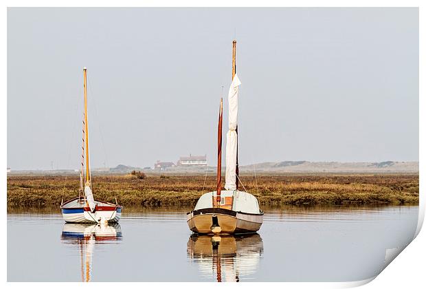 Reflections at Brancaster Staithe Print by Paul Macro