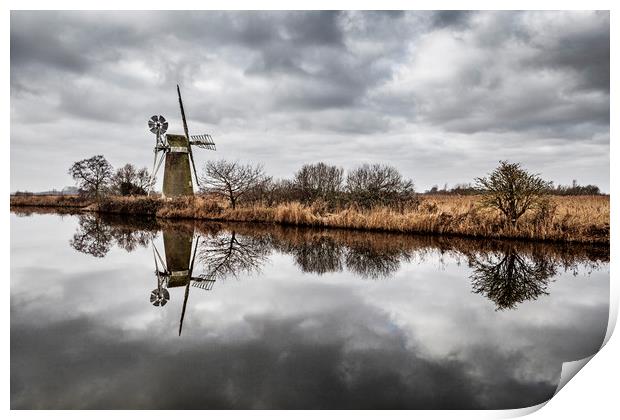 How Hill Winter Reflections Norfolk Broads Print by Paul Macro