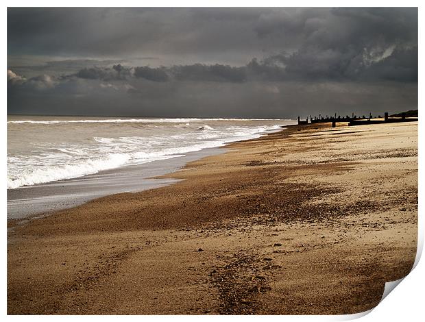 Stormy Beach - Horsey Print by Paul Macro