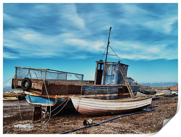 Brancaster Staithe at Low Tide Print by Paul Macro