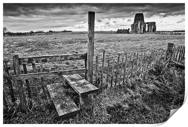The Abbey in the Marshes Print by Paul Macro