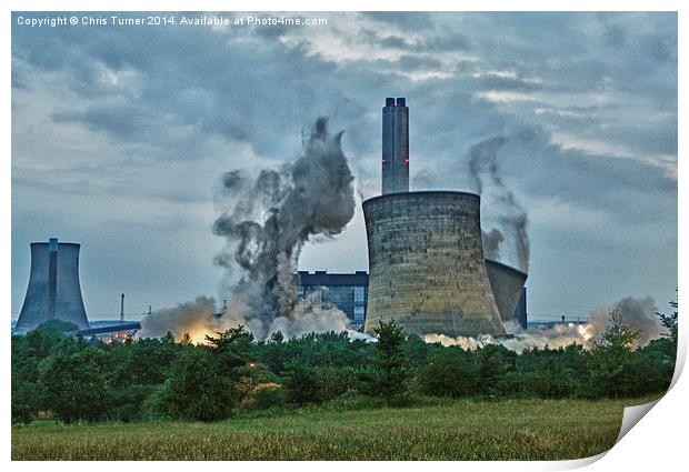  Didcot Power Station - South Towers Demolition Print by Chris Turner