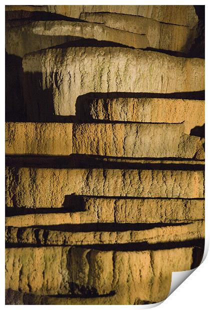 Limestone stacks Print by Ian Middleton