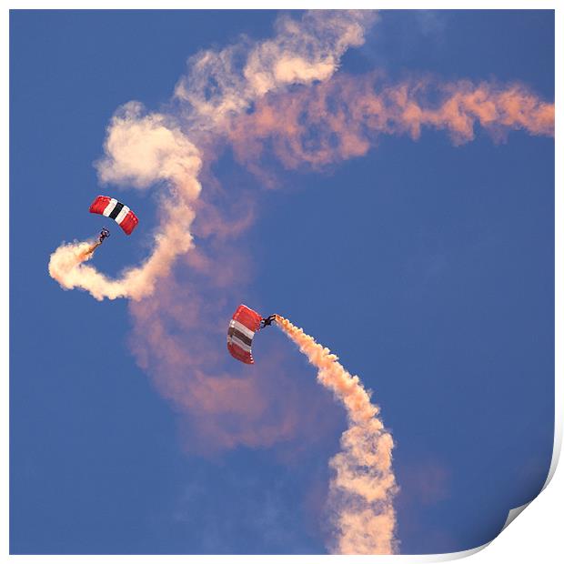 Red Devils Free Fall Parachute Team Print by Ian Middleton