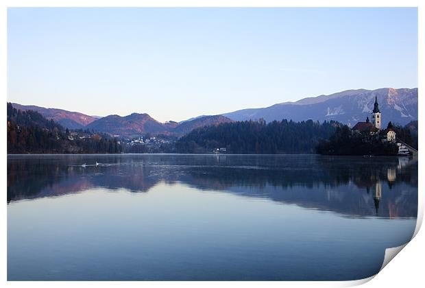 Morning at Lake Bled Print by Ian Middleton