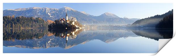 Reflections on Lake Bled Print by Ian Middleton