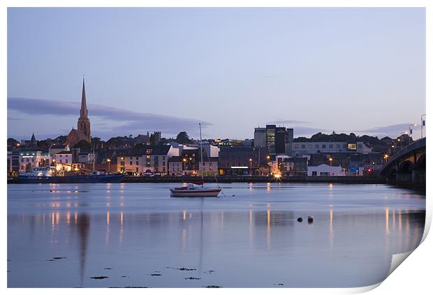 Wexford Harbour at sundown Print by Ian Middleton