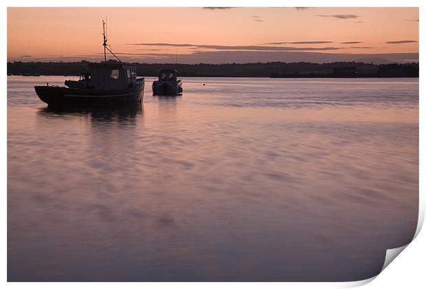Wexford Harbour at sunset Print by Ian Middleton