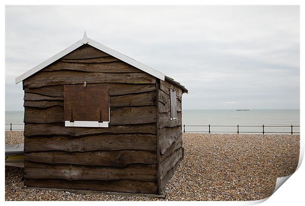 Beach hut at Kingsdown Print by Ian Middleton