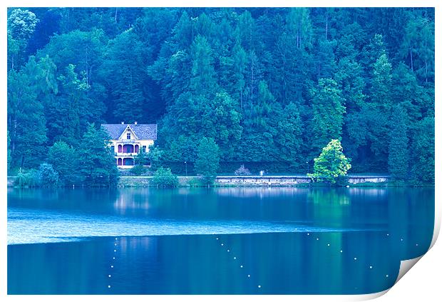 View across Lake Bled Print by Ian Middleton