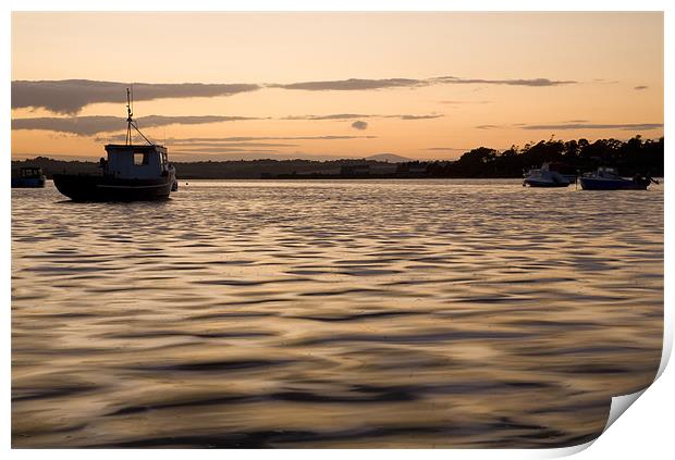 Wexford Harbour at sundown, Ireland Print by Ian Middleton