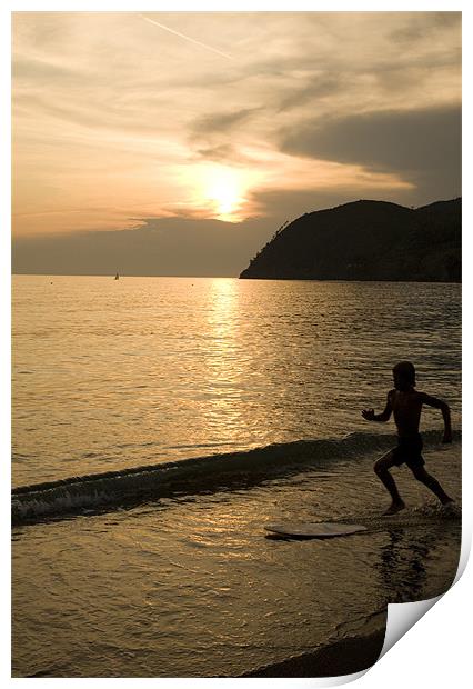 Levanto Beach, Liguria, Italy Print by Ian Middleton