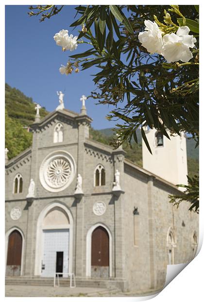 The church of San Giovanni Battista, Riomaggiore Print by Ian Middleton