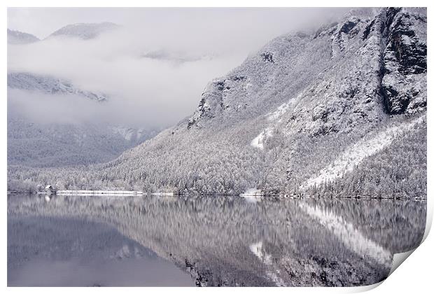 Wintery reflections of Bohinj Print by Ian Middleton