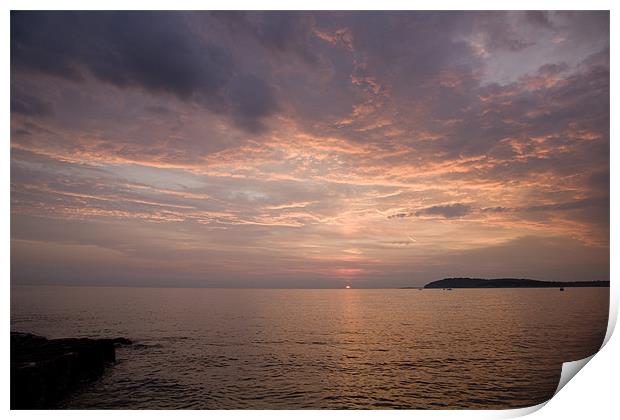 Sundown over the Adriatic coastline Print by Ian Middleton