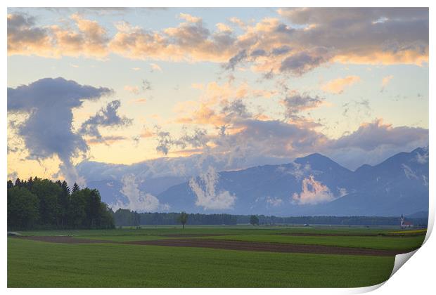 Kamnik Alps after an evening storm Print by Ian Middleton