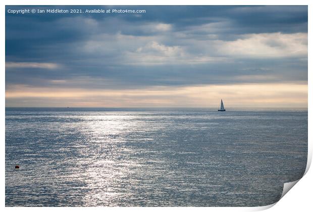 Sailing the silver sea. Print by Ian Middleton